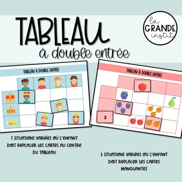 TABLEAU À DOUBLE ENTRÉE - Pack