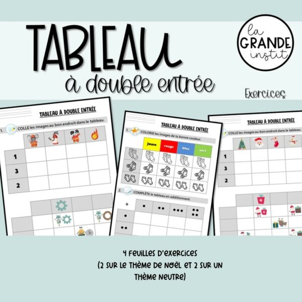 TABLEAU À DOUBLE ENTRÉE - Pack