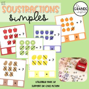 SOUSTRACTIONS SIMPLES - cartes à tâches