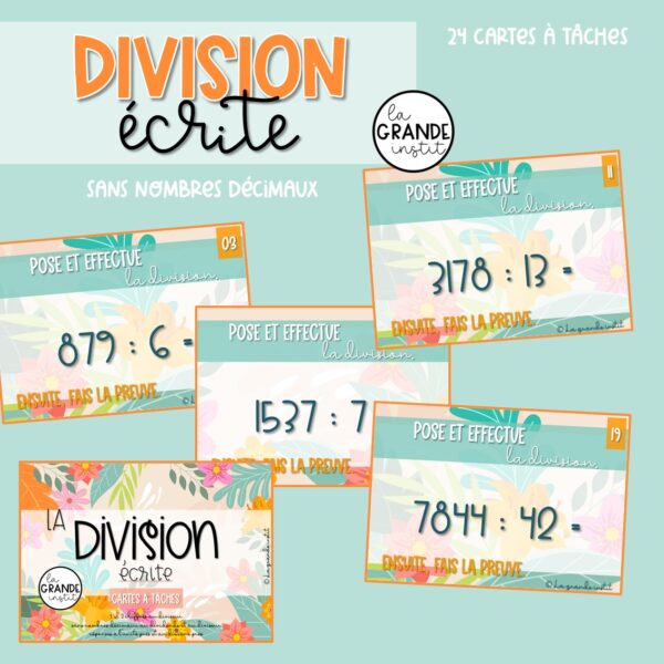 DIVISION ECRITE (sans décimaux) - càt