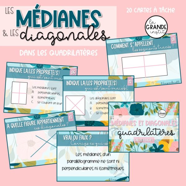 LES MÉDIANES ET LES DIAGONALES quadrilatères - càt