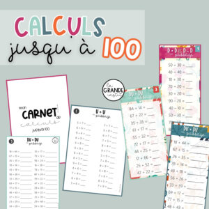 CALCULS jusqu'à 100 - carnet et cartes