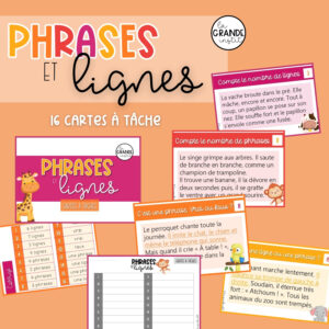 PHRASES et LIGNES - cartes à tâche