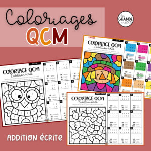 COLORIAGES QCM - Automne - Addition écrite