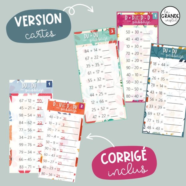 CALCULS jusqu'à 100 - carnet et cartes