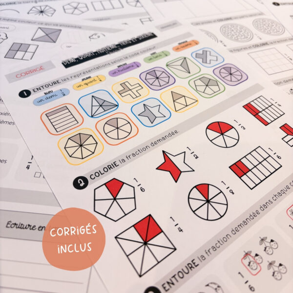 3 FRACTIONS - Exercices - cycle 3