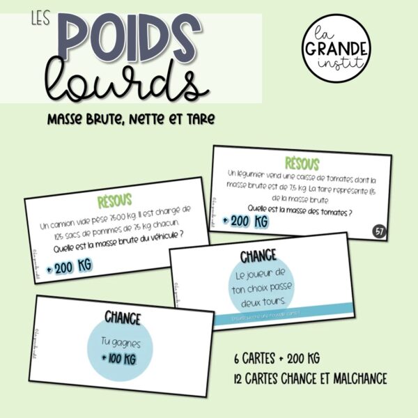 LES POIDS LOURDS - masse brute, nette et tare