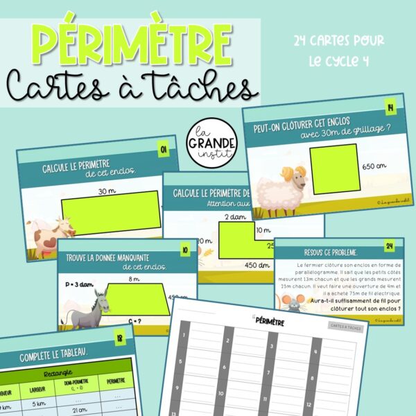 Diapositive66 LE PÉRIMÈTRE - cartes à tâches