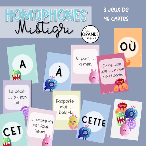 Diapositive68 HOMOPHONES - Mistigri (3 jeux de 46 cartes)