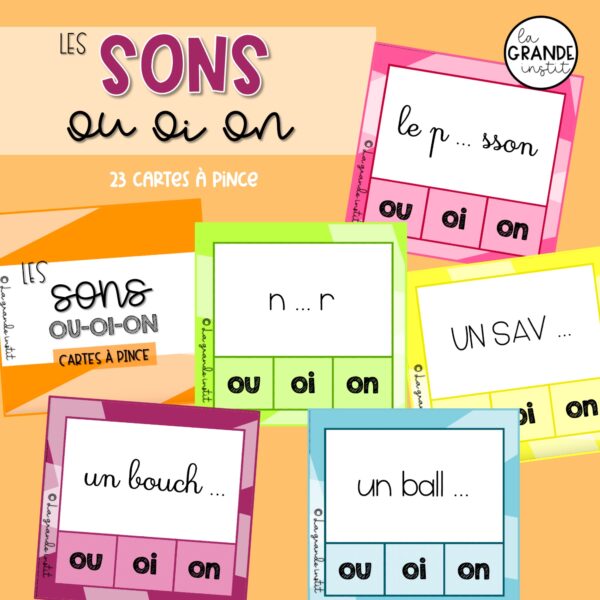 Les sons OU-OI-ON - cartes à pince