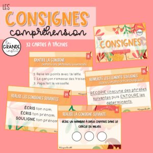 LES CONSIGNES - cartes à tâches