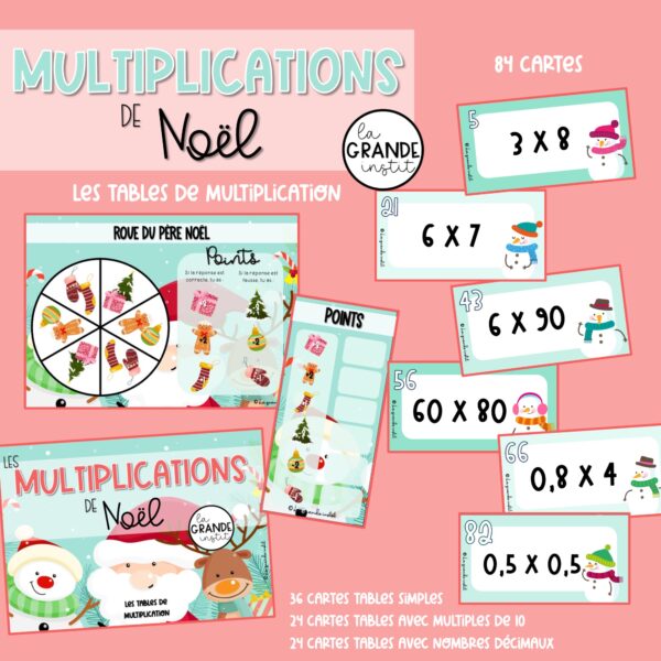 Diapositive71 LES TABLES DE NOËL - multiplications et divisions - PACK