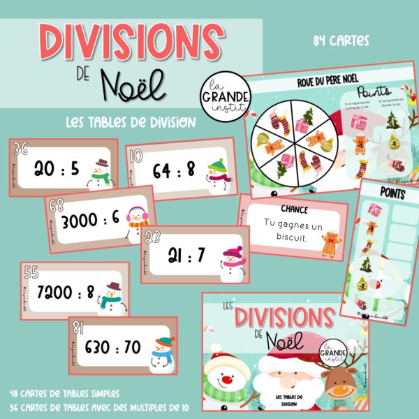 LES DIVISIONS de NOËL - Les tables