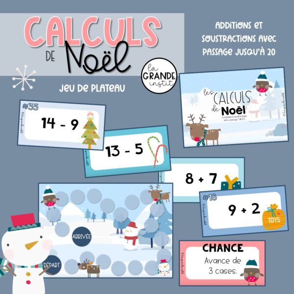 Diapositive76 LES CALCULS DE NOËL - additions et soustractions avec passage