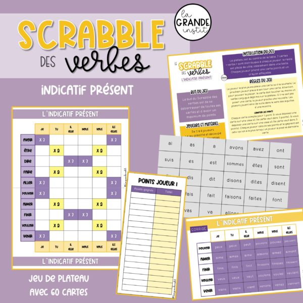 93 SCRABBLE DES VERBES - Indicatif présent