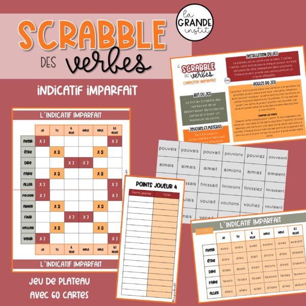 SCRABBLE DES VERBES - Indicatif imparfait