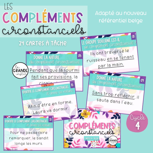 Compléments circonstanciels COMPLÉMENTS CIRCONSTANCIELS - cartes à tâche