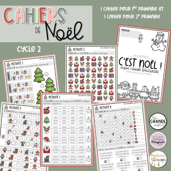 CAHIERS D'ACTIVITÉS de Noël - P1 à P6