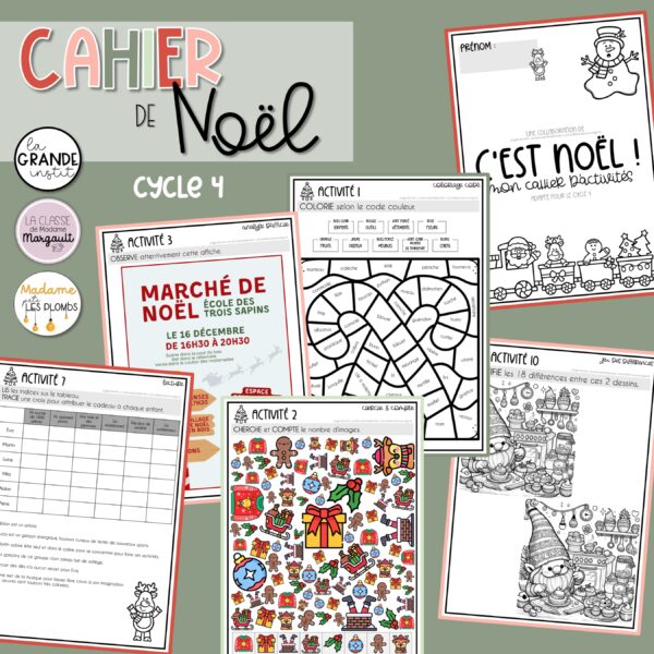 CAHIERS D'ACTIVITÉS de Noël - P1 à P6