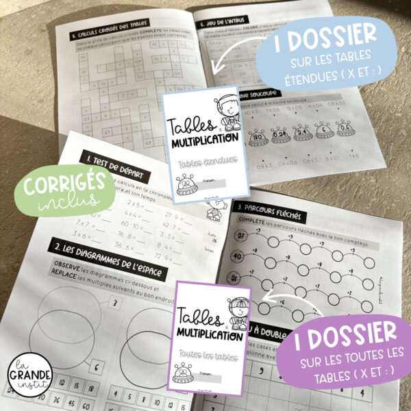 TABLES (toutes et étendues) - Livrets d'exercices