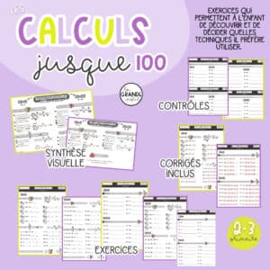 CALCULS jusque 100 - Techniques - exercices