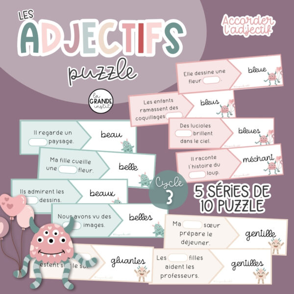 ADJECTIFS - Accords - puzzles